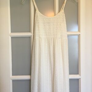 ABERCROMBIE Girls XL White Lace Lined Dress with Adjustable Spaghetti Straps
